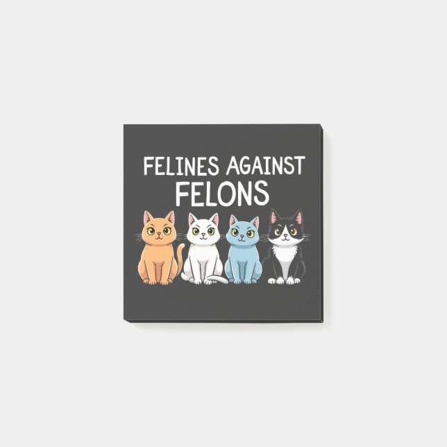 Post-it® Felines contre les criminels Trump Harris Election (Devant)