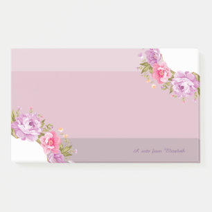 Post-it® Féminin Fleurs Mignonnes, Personnalisé Rayé