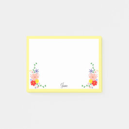 Post-it® Feminine Décorative Flower Bunc Custom Frame Name
