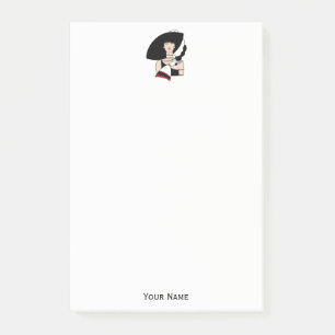 Post-it® Femme Art Déco Vintage portant un chapeau des gant