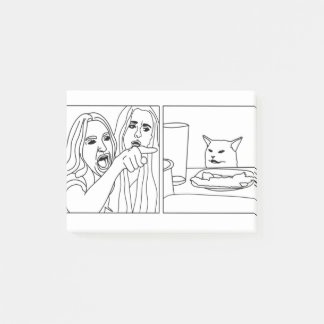 Post-it® Femme hurlant au contour du chat