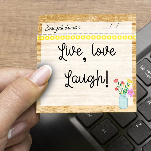 Post-it® Ferme bucolique, lampes et fleurs 3" x "3" (Créateur téléchargé)