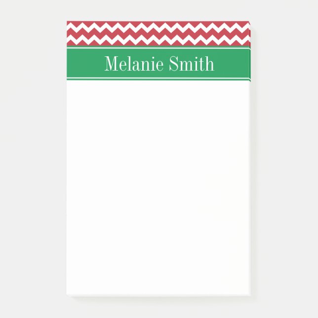 Post-it® Fête Chevron Rouge personnalisée Noël (Devant)
