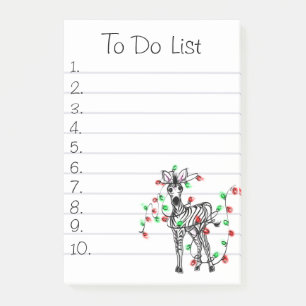 Post-it® Fêtes Zèbre, rouge, vert lumières scintillantes de