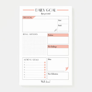 Post-it® Feuille de planificateur Buts quotidiens personnal