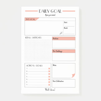 Post-it® Feuille de planificateur Buts quotidiens personnal
