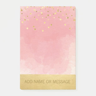 Post-it® Feuille d'or rose personnalisée de Faux