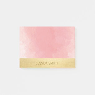 Post-it® Feuille d'or rose personnalisée de Faux