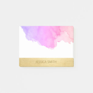 Post-it® Feuille d'or rose pourpre personnalisée de Faux