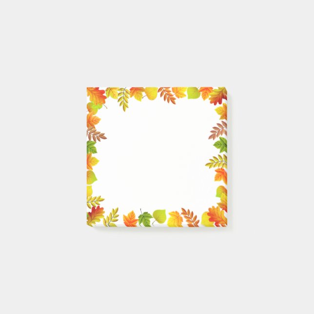 Post-it® Feuilles automnales en blanc (Devant)