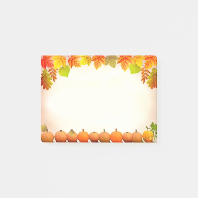 Post-it® Feuilles d'automne et Citrouilles sur défilement (Devant)