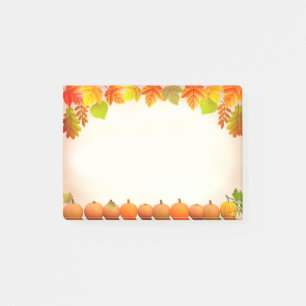 Post-it® Feuilles d'automne et citrouilles sur parchemin