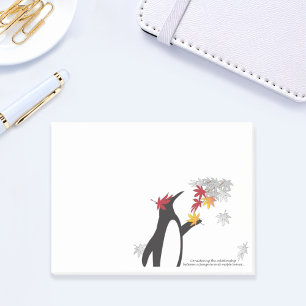 Post-it® Feuilles d'érable d'automne et mignonnes pingouins
