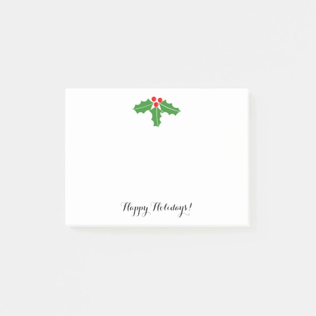 Post-it® Feuilles et baies de houx de Noël Vacances (Devant)