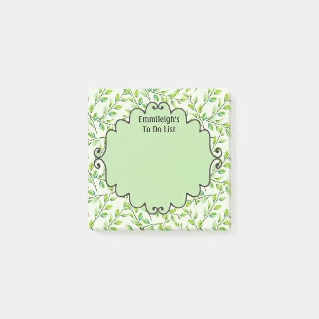 Post-it® Feuilles et succursales verts personnalisés (Devant)