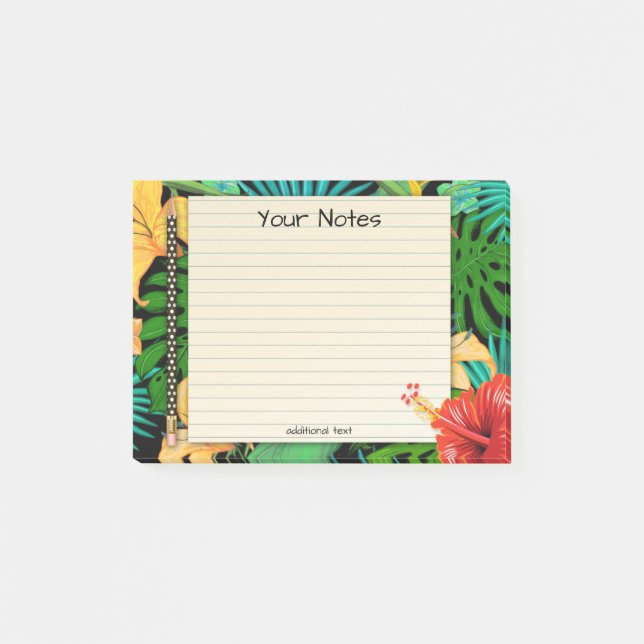 Post-it® Feuilles tropicaux pochette florale Notes (Devant)