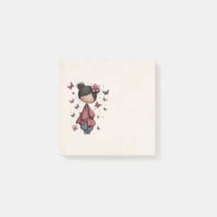 Post-it® Fille avec baguette magique et papillons
