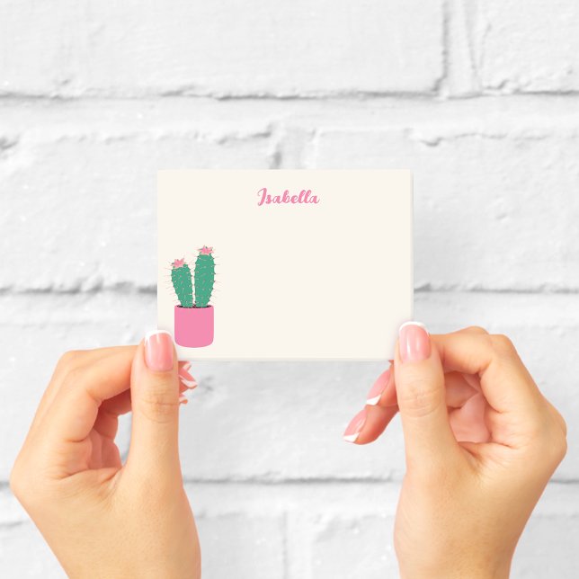 Post-it® Fille Cactus Rose Houseplant Post-it Notes (Créateur téléchargé)