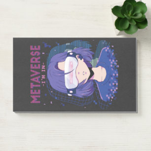 Post-it® Fille d'anime lunettes de réalité virtuelle Notes