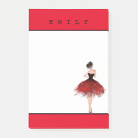 Fille dansante/robe magnifique/rouge et noir/nom