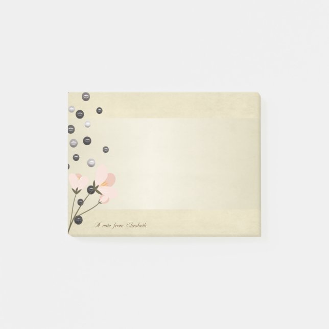 Post-it® Fille Élégante Fleurs Élégantes, Perles - Personna (Devant)