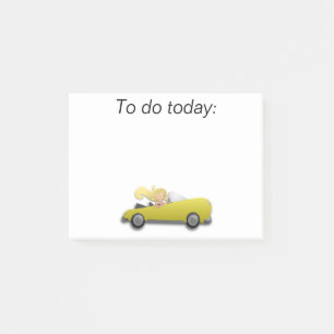 Post-it® Fille en voiture jaune Post It Note