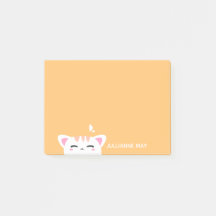 Filles Nom Pastel Jaune Cute Kitty