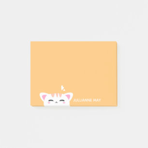 Post-it® Filles Nom Pastel Jaune Cute Kitty