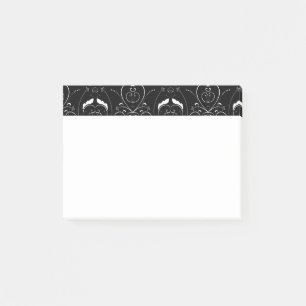 Post-it® Fines flourishes blanches élégantes sur fond noir