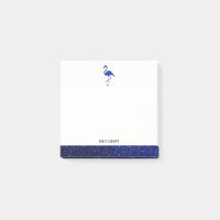 Flamant rose de Parties scintillant blanc et bleu