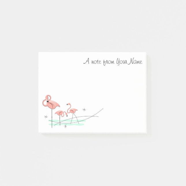Post-it® Flamant rose Ocean Trio "Texte" (Devant)