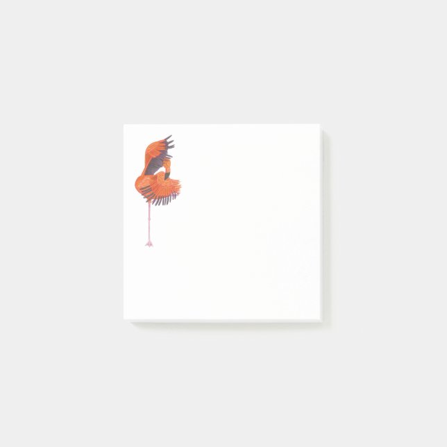 Post-it® Flamant rose orange en Pose de danse (Devant)