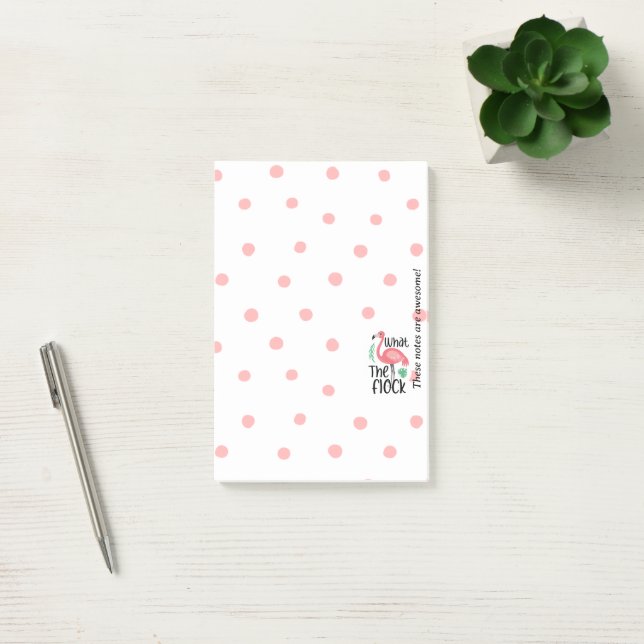 Post-it® Flamant rose pointé - Ce que le troupeau (Bureau)