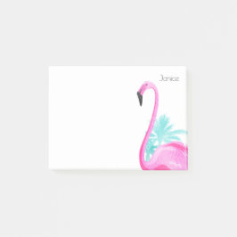 Post-it® Flamant rose rose avec palmiers