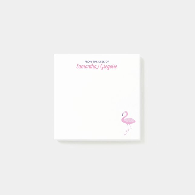 Post-it® Flamant rose rose Chic Du Bureau De Nom (Devant)