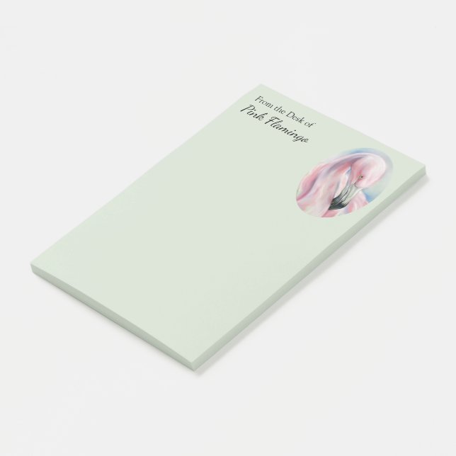 Post-it® Flamant rose rose Pastel Art personnalisé (Incliné)