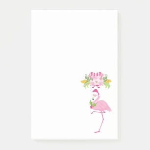 Post-it® Flamant rose rose Sucres de canne Santa Hat et Hol