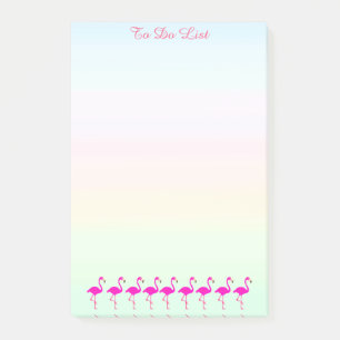 Post-it® Flamants roses & calligraphie sur tons pastel