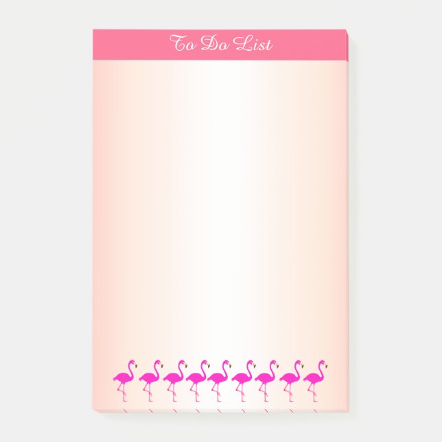 Post-it® Flamants roses & calligraphie sur tons roses (Devant)