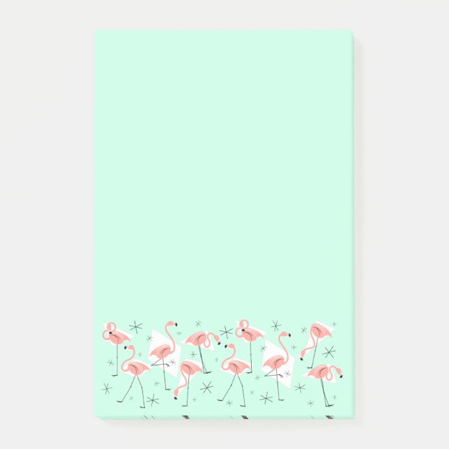 Post-it® Flamants roses Retro Green Large post-it note vert (Devant)