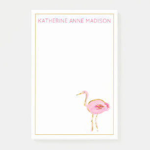 Post-it® Flamants roses tropicaux rose et or