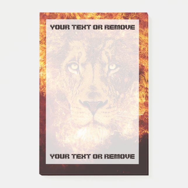 Post-it® Flames Lion votre texte (Devant)