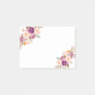 Post-it® Fleur d'aquarelle romantique, bohème