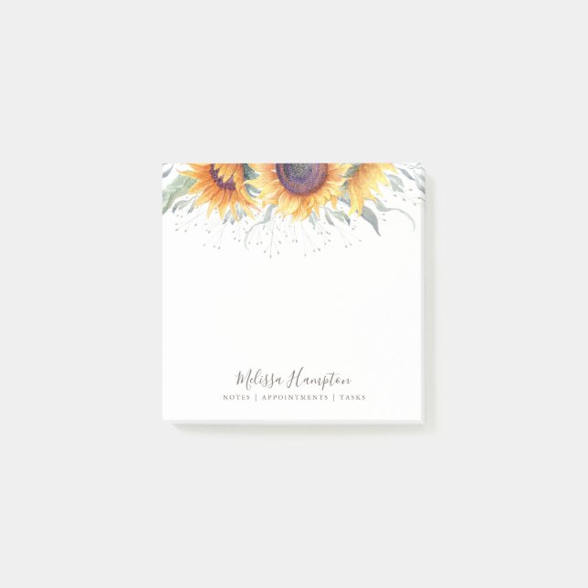 Post-it® Fleur de soleil rustique | Floral personnalisé (Devant)