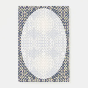 Post-it® Fleur de vie - motif de timbre - sable bleu