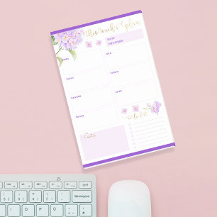Post-it® Fleur Hydrangée violette du planificateur hebdomad