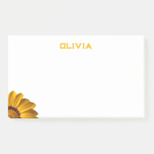 Post-it® Fleur jaune sur arrière - plan noir