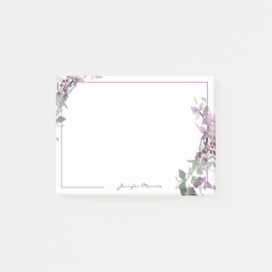 Post-it® Fleur personnalisée aquarelle violette