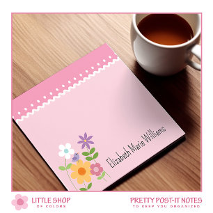 Post-it® Fleur personnalisée rose