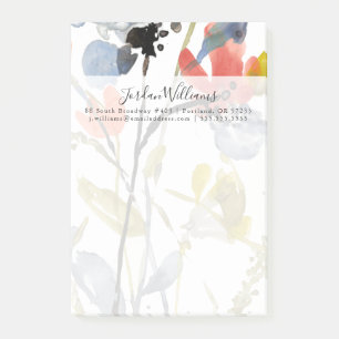 Post-it® Fleur recouverte - fleurs et tiges d'aquarelle